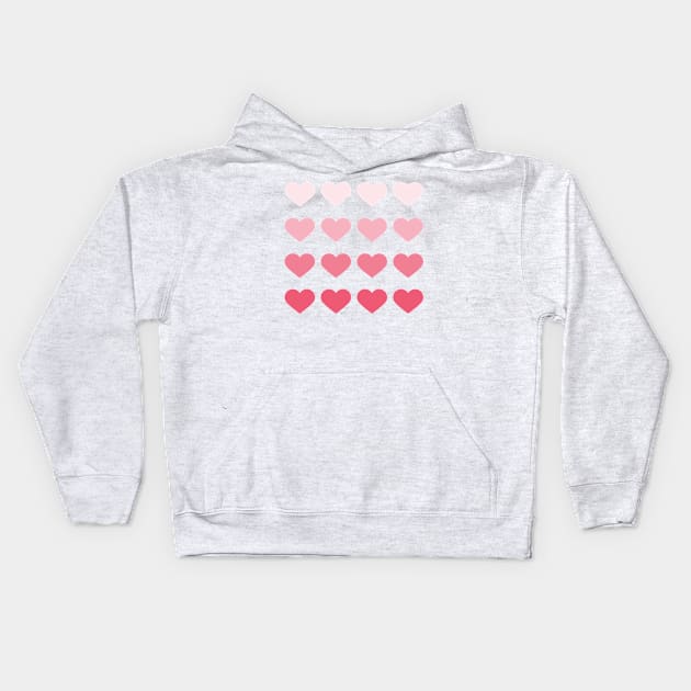 Pink Ombre Hearts Kids Hoodie by heartlocked